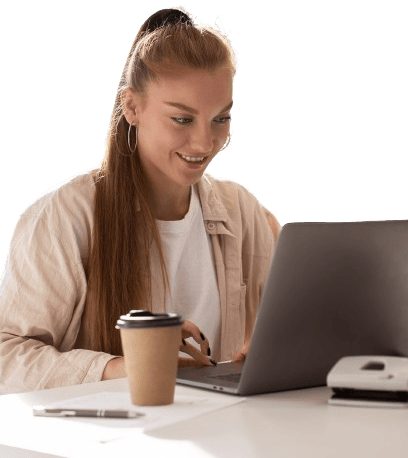 Lady learning online